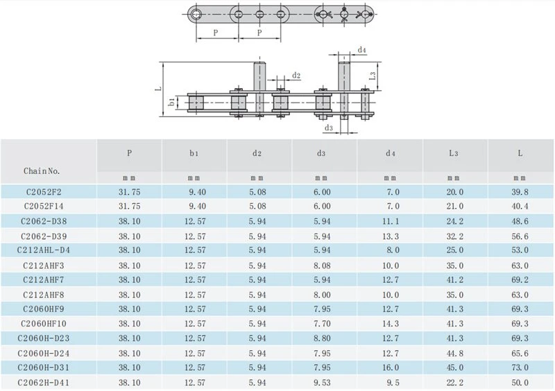 Extended pin chain catalog Extended pin chain catalog